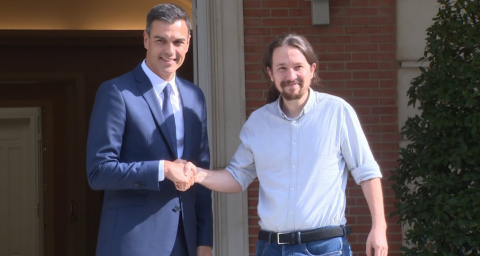 Pedro Sánchez y Pablo Iglesias  /   Imagen: Captura de vídeo de Youtube